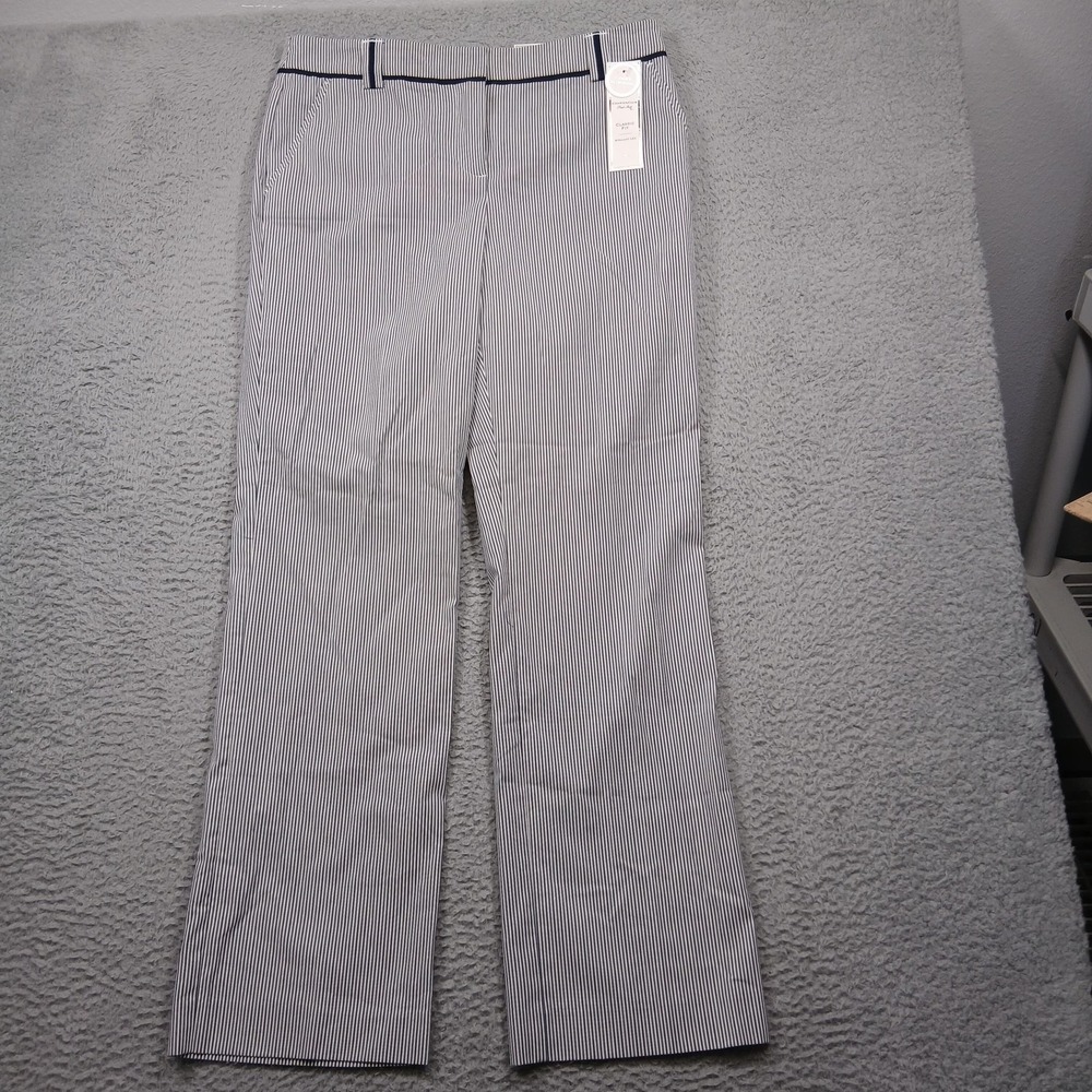 Charter Club Pants Womens 10 Striped Classic Fit Straight Leg Tummy Slimming NWT